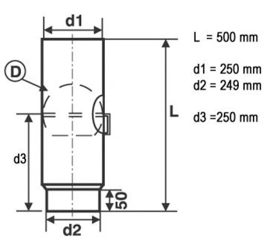 250 mm - Rauchrohr mit Drosselklappe 500 mm in Schwarz 250 Mm - Rauchrohr Mit Drosselklappe 500 Mm In Schwarz -Kaminofen Geschaft 20061 1