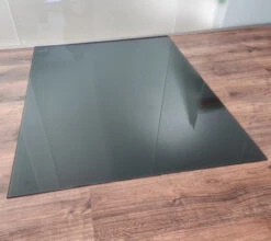 Rechteck 100x120cm Glas Anthrazitgrau - Funkenschutzplatte Kaminbodenplatte Glasplatte Ofenunterlage Anthrazit Grau