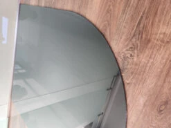 Rundbogen 100x120cm Glas Anthrazitgrau - Funkenschutzplatte Anthrazit Grau Kaminbodenplatte Glasplatte Ofenunterlage Kaminplatte -Kaminofen Geschaft 20230119 102401