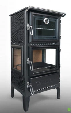 EEK A - Dreischeiben-Holzherd Modell 306-3D Backfach+Herdplatte - 12,87 KW