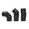 150 Mm - Rauchrohr Bogen Flexibel 0-90° Mit Tür In Schwarz -Kaminofen Geschaft Bogen 3teilig 0 90 mitTuer schwarz 2 RGB web 0