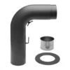 130 Mm - Rauchrohr Set Rund Gezogen Mit Drosselklappe In Gussgrau -Kaminofen Geschaft Bogen Set fullform gussgrau 1 RGB web