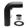 150 Mm - Rauchrohrset Rund Gezogen Mit Drosselklappe In Schwarz -Kaminofen Geschaft Bogen Set fullform schwarz 1 RGB web 0