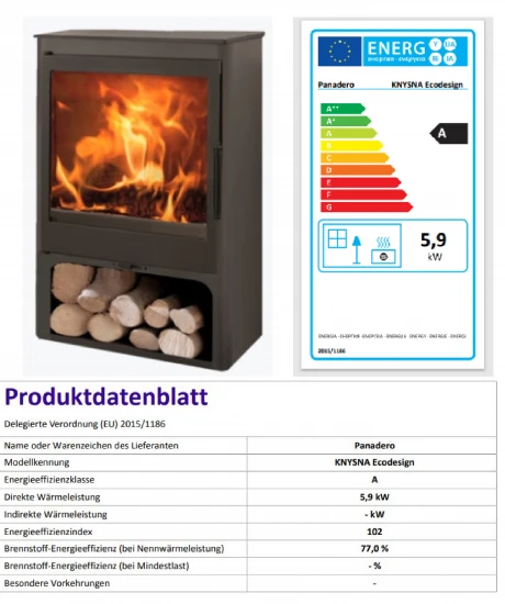 EEK A Kaminofen Panadero Knysna EcoDesign - 5,9 kW EEK A Kaminofen Panadero Knysna EcoDesign - 5,9 KW -Kaminofen Geschaft Knysna fertig