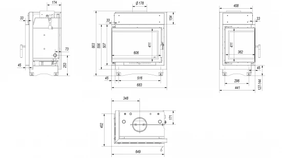 *EEK A+ Wasserführender Eck-Kamineinsatz Kratki MAJA PW 12 DECO Seitenglas links + BIMSCHV II *EEK A+ Wasserführender Eck-Kamineinsatz Kratki MAJA PW 12 DECO Seitenglas Links + BIMSCHV II -Kaminofen Geschaft Kratki MAJA PW BL 12 BS W DECO masse