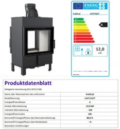 *EEK A - Tunnel-Kamineinsatz Kratki LUCY/12/T Mit 12 KW -Kaminofen Geschaft LUCY12T