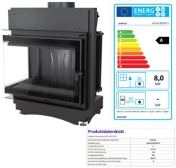 *EEK A - Eck-Guss-Kamineinsatz Kratki MAJA/L/BS/DECO Mit Seitenglas Links - 8kW + BIMSCHV II -Kaminofen Geschaft MAJA L BS DECO