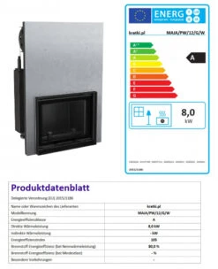*EEK A+ Wasserführender Kamineinsatz Kratki MAJA/PW/12/G/W Mit Hebetür + BIMSCHV II -Kaminofen Geschaft MAJAPW12GW