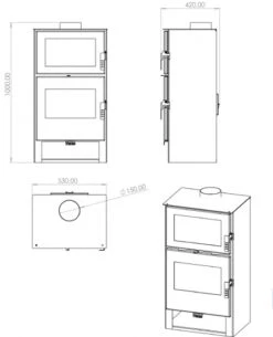 EEK A+ Kaminofen Mit Backfach Verso F - 9kW 4 EEK A+ Kaminofen Mit Backfach Verso F - 9kW -Kaminofen Geschaft MASSE VERSOF