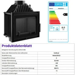 *EEK A Guss-Kamineinsatz Kratki MAJA/DECO - 8kW + BIMSCHV II -Kaminofen Geschaft MajaDECO