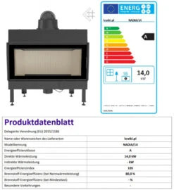 *EEK A - Kamineinsatz Kratki Nadia - 14 KW -Kaminofen Geschaft NADIA14