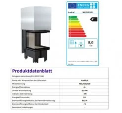 *EEK A - 3-Scheiben-Kamineinsatz KRATKI NBC 8 Mit Schiebetür - 8kW -Kaminofen Geschaft NBC500 500