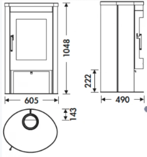 EEK A+ - Panadero OVAL 1 STONE EcoDesign - 8,7 kW EEK A+ - Panadero OVAL 1 STONE EcoDesign - 8,7 KW -Kaminofen Geschaft Oval 1 Stone