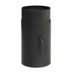 160 Mm - Rauchrohr Mit Drosselklappe 250 Mm In Schwarz