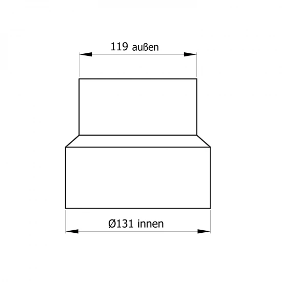 130 mm - 120 mm - Reduzierung in Schwarz 130 Mm - 120 Mm - Reduzierung In Schwarz -Kaminofen Geschaft SH013 008 Reduzierung 130 120 Masszeichnung RGB web