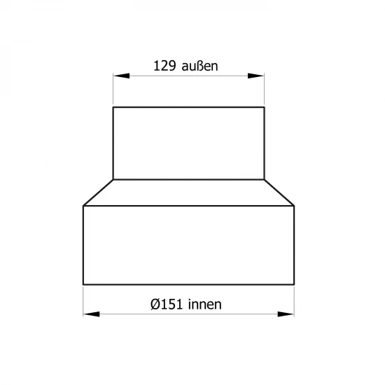 150 mm - 130 mm - Reduzierung in Schwarz 150 Mm - 130 Mm - Reduzierung In Schwarz -Kaminofen Geschaft SH013 009 Reduzierung 150 130 Masszeichnung RGB web 0