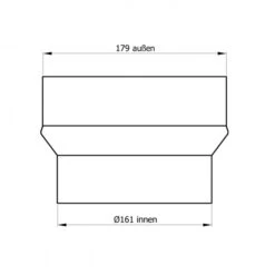 160 Mm - 180 Mm - Erweiterung In Schwarz -Kaminofen Geschaft SH013 022 Erweiterung 180 160 Masszeichnung RGB web 0
