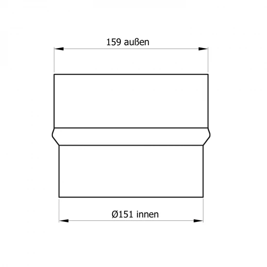 150 mm - 160 mm - Erweiterung in Gussgrau 150 Mm - 160 Mm - Erweiterung In Gussgrau -Kaminofen Geschaft SH013 023 Erweiterung 160 150 Masszeichnung RGB web