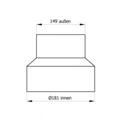 180 Mm - 150 Mm - Reduzierung In Gussgrau -Kaminofen Geschaft SH013 004 Reduzierung 180 150 Masszeichnung RGB web