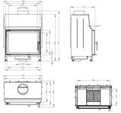 EEK A+ Kamineinsatz HITZE STMA54X39.S Mit 9kW -Kaminofen Geschaft STMA54x39S 1 hitzesss
