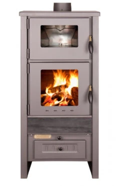 EEK A Kaminofen Mit Backfach Taurus Kachel Black – 12kW -Kaminofen Geschaft Taurus schwarz front 800px