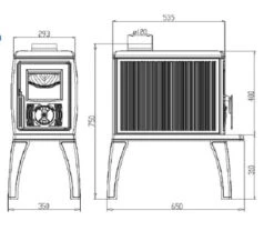 EEK A+ Gusskaminofen Plamen Trenk Mit Herdplatte - 8,9kW -Kaminofen Geschaft Trenk masse