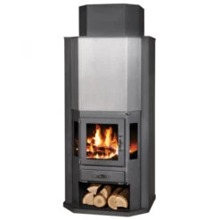 EEK A XXL-Kaminofen (185cm) Victoria Diplomat Mit XXL-Brennraum Schwarz– 14kW