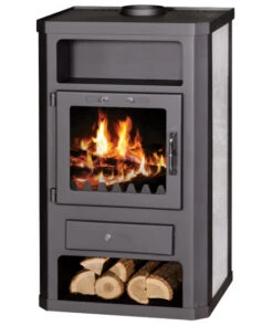 EEK A Kaminofen Victoria Comfort K Schwarz Mit Kachelverkleidung - 11kW