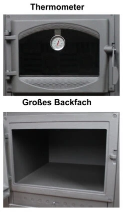 EEK A - Kaminofen Mit Backfach Und Herdplatte Cucina Creme - 9,7kW 5 EEK A - Kaminofen Mit Backfach Und Herdplatte Cucina Creme - 9,7kW -Kaminofen Geschaft backfach 0