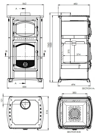 EEK A - Kaminofen mit Backfach und Herdplatte Cucina creme - 9,7kW EEK A - Kaminofen Mit Backfach Und Herdplatte Cucina Creme - 9,7kW -Kaminofen Geschaft cucina masse 33740 1 33741 1