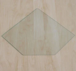 Fünfeck 100x100cm - Funkenschutzplatte Kaminbodenplatte Glasplatte