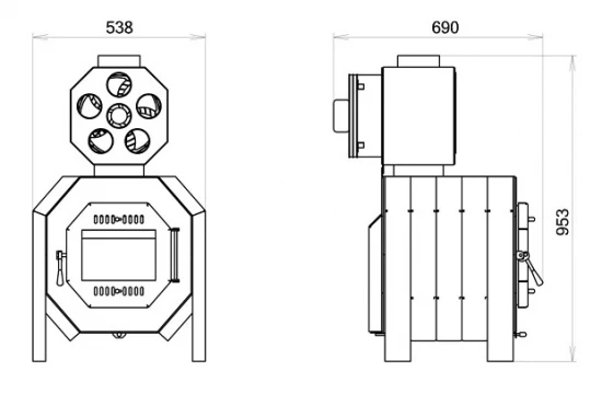 EEK A+ Warmluftofen Werkstattofen FALCO ECO 12 kW mit Ventilator EEK A+ Warmluftofen Werkstattofen FALCO ECO 12 KW Mit Ventilator -Kaminofen Geschaft falco eco 12 masse
