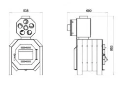EEK A+ Warmluftofen Werkstattofen FALCO ECO 20 KW Mit Ventilator -Kaminofen Geschaft falco eco 20 masse