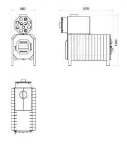 EEK A+ Warmluftofen Hallenheizung FALCO ECO 50 KW Mit Ventilator -Kaminofen Geschaft falco eco 50 masse