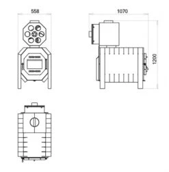 EEK A+ Warmluftofen Werkstattofen FALCO ECO 30 KW Mit Ventilator 6 EEK A+ Warmluftofen Werkstattofen FALCO ECO 30 KW Mit Ventilator -Kaminofen Geschaft falcoeco30 masse