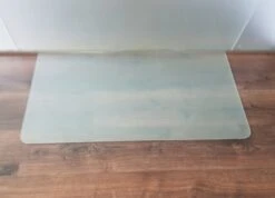 Rechteck *Frosty* 100x50cm Abgerundet - Milchglas Funkenschutzplatte Kaminbodenplatte Glasplatte -Kaminofen Geschaft frosty RE100 50R 0