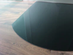 Segmentbogen 100x110cm Glas Schwarz - Funkenschutzplatte Kaminbodenplatte Glasplatte Ofenplatte Unterlage -Kaminofen Geschaft funkenschutzplatte glas schwarz3 30790 2