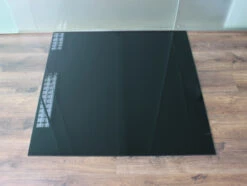 Rechteck 100x110cm Glas Schwarz - Funkenschutzplatte Kaminbodenplatte Glasplatte Unterlage Kamin