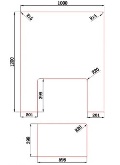Saisonplatte 2teilig Typ VI *Frosty* - Funkenschutzplatte Kaminbodenplatte Glasplatte Milchglas