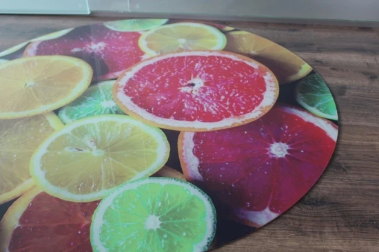 (Sofort lieferbar!) Kreis Motiv Zitrone 110x110cm - Funkenschutzplatte Kaminbodenplatte Glasplatte (Sofort Lieferbar!) Kreis Motiv Zitrone 110x110cm - Funkenschutzplatte Kaminbodenplatte Glasplatte -Kaminofen Geschaft glasplatte motiv kreis funkenschutzplatte detail1