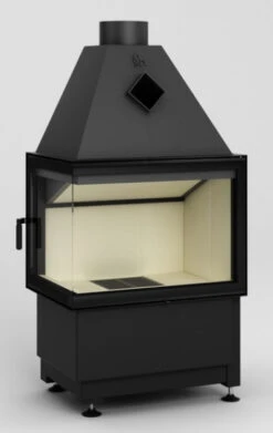 EEK A+ Eck-Kamineinsatz HAJDUK SMART 2LXLT Rahmenlos, Seitenscheibe Links - 6,5 KW