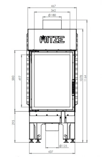EEK A - Kamineinsatz HITZE Albero AL9S.V DECO - 9kW extra hohe Sichtscheibe EEK A - Kamineinsatz HITZE Albero AL9S.V DECO - 9kW Extra Hohe Sichtscheibe -Kaminofen Geschaft hitze ma zeichnung11