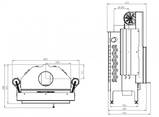 EEK A+ - Kamineinsatz HITZE Albero AL11G.H DECO mit Schiebetür -11kW EEK A+ - Kamineinsatz HITZE Albero AL11G.H DECO Mit Schiebetür -11kW -Kaminofen Geschaft hitze ma zeichnung16