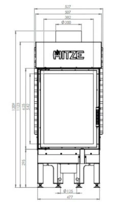 EEK A+ - Kamineinsatz HITZE Albero AL11S.V DECO Extra Hohe Sichtscheibe -11kW -Kaminofen Geschaft hitze ma zeichnung25