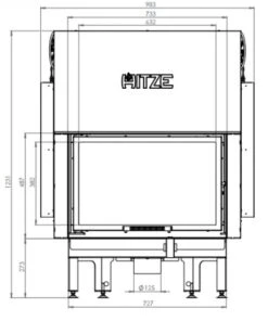 EEK A+ - Kamineinsatz HITZE Albero AL14G.H DECO Mit Schiebetür -14kW -Kaminofen Geschaft hitze ma zeichnung29