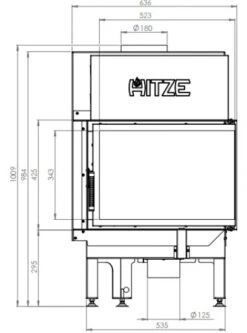 EEK A - Eck-Kamineinsatz HITZE Albero AL9R.H DECO Mit Seitenglas Rechts - 9kW 7 EEK A - Eck-Kamineinsatz HITZE Albero AL9R.H DECO Mit Seitenglas Rechts - 9kW -Kaminofen Geschaft hitze ma zeichnung3