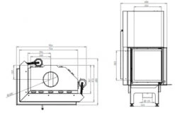 EEK A+ - Eck-Kamineinsatz HITZE Albero AL14LG.H DECO Mit Schiebetür, Seitenglas Links -14kW -Kaminofen Geschaft hitze ma zeichnung38