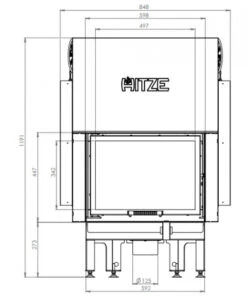 EEK A - Kamineinsatz HITZE Albero AL9G.H DECO Mit Schiebetür -9kW -Kaminofen Geschaft hitze ma zeichnung5