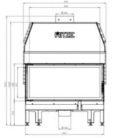 EEK A+ - XXL-Kamineinsatz HITZE Albero AL19S.H DECO -19kW -Kaminofen Geschaft hitze ma zeichnung51