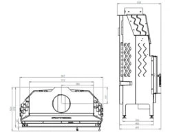 EEK A+ - XXL-Kamineinsatz HITZE Albero AL19S.H DECO -19kW -Kaminofen Geschaft hitze ma zeichnung52